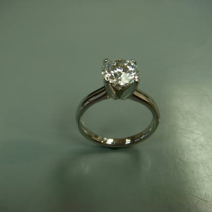White gold round diamond solitaire
